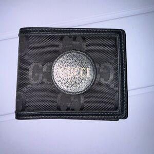 Gucci Black and Gray Monogram Wallet